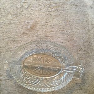 Anchor Hocking Clear Glass Relish Dish Vintage